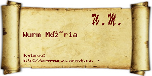 Wurm Mária névjegykártya