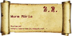 Wurm Mária névjegykártya